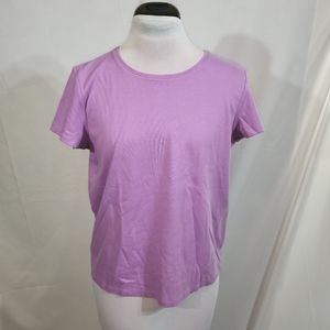EUC Eileen Fisher Cotton Lilac Short Sleeve T-shirt Small